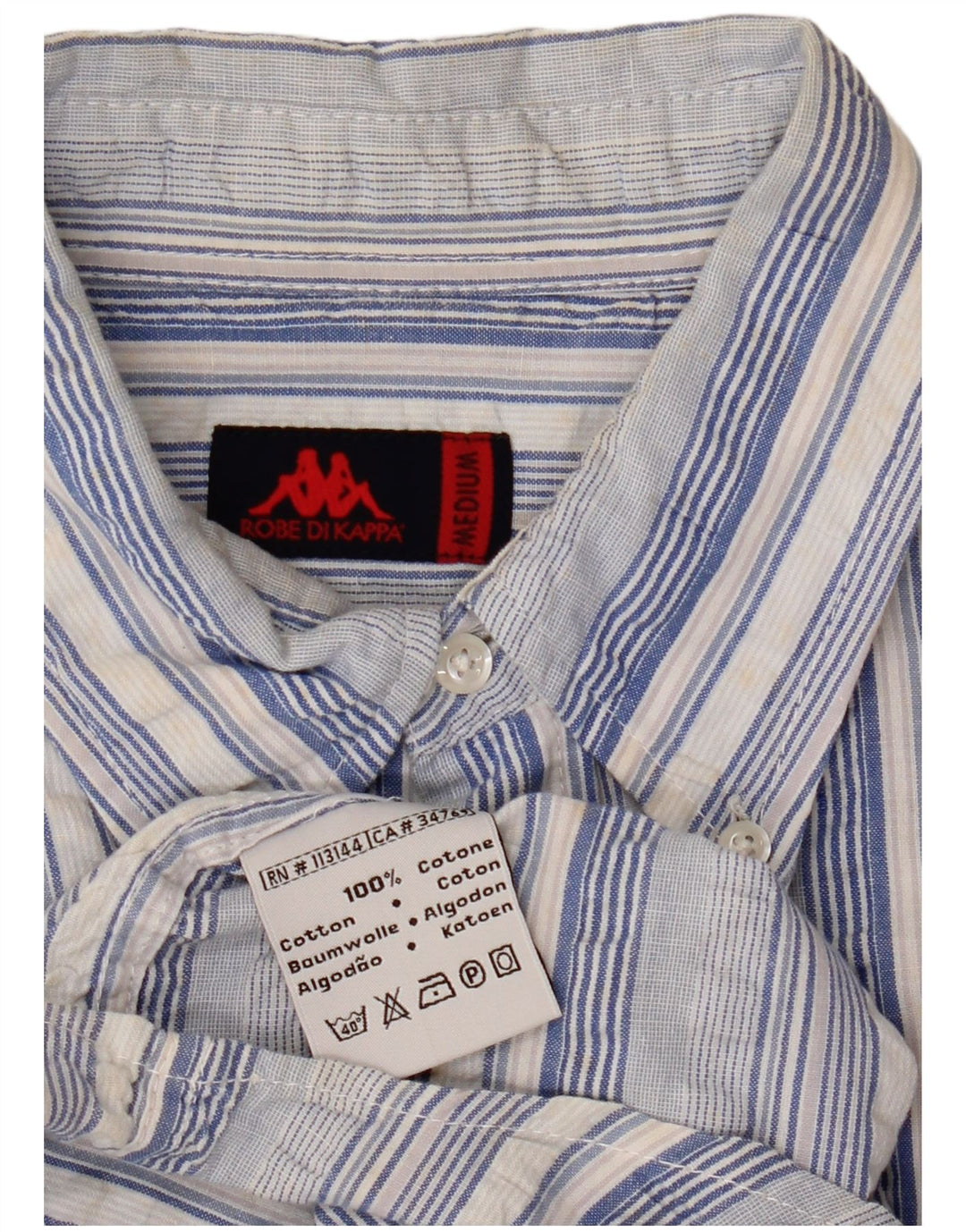 Camisa masculina KAPPA de algodão listrado azul médio