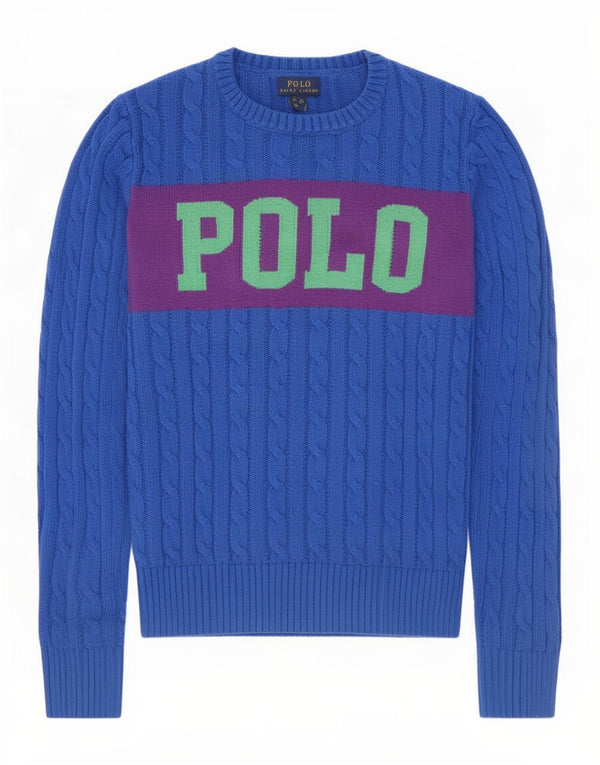 Polo Ralph Lauren Suéter masculino com gola canoa 15-16 anos XL Azul