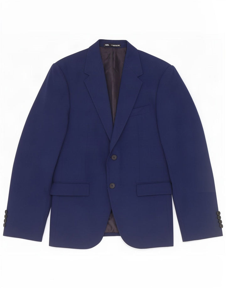 Jaqueta blazer masculina Zara com 2 botões UE 48 médio azul marinho