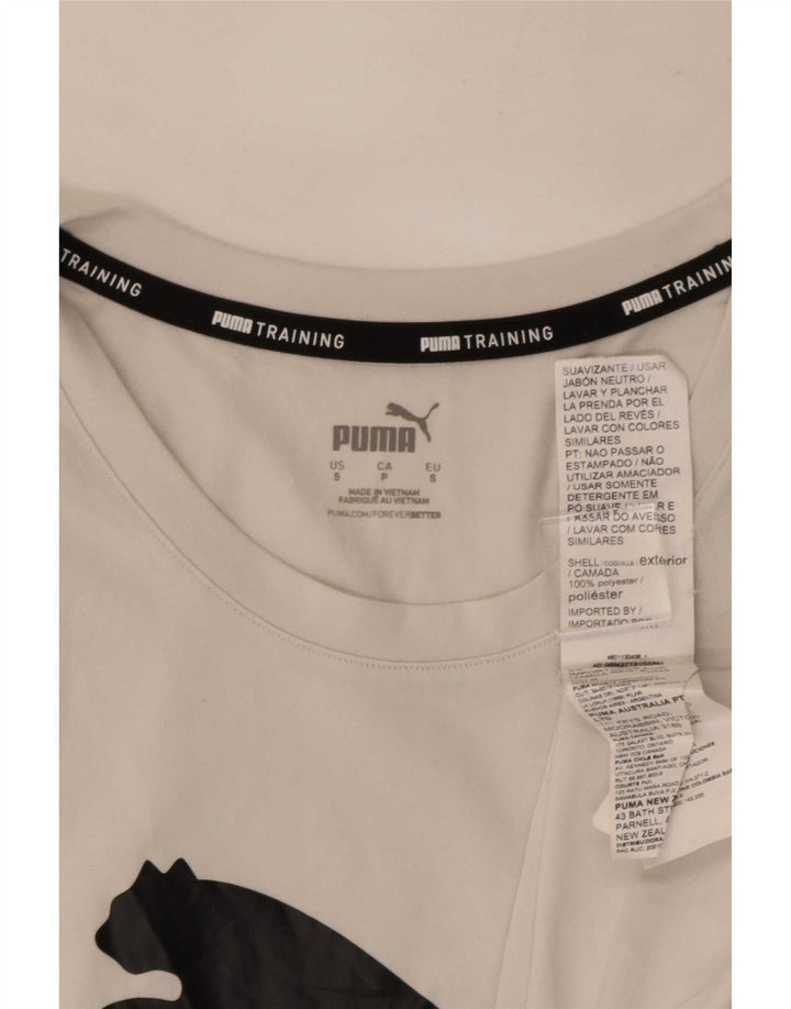 Puma Mens Graphic Vest Top Pequeno Poliéster Branco