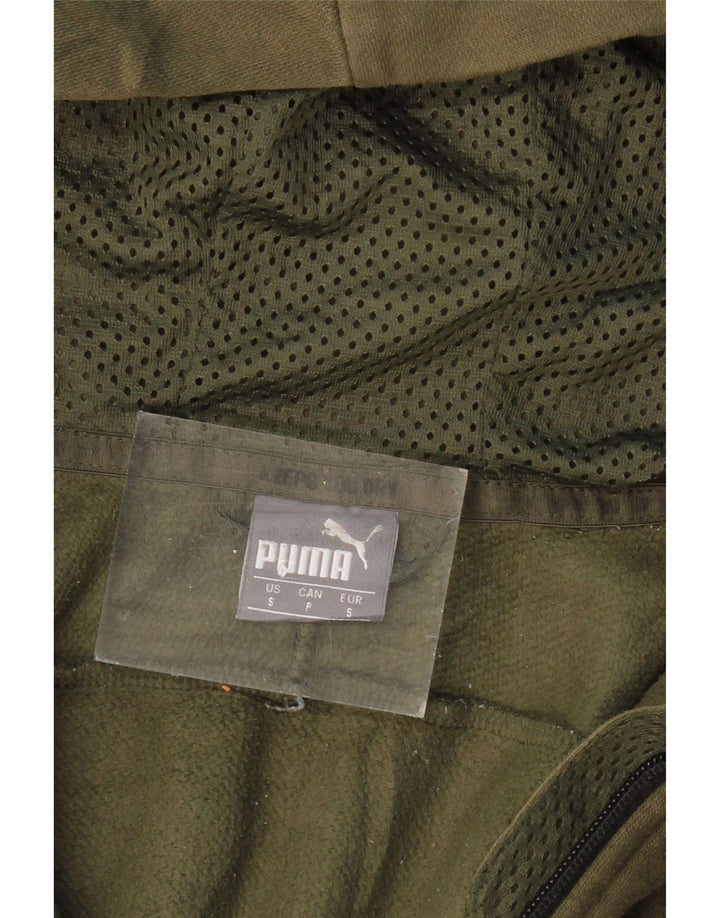 Suéter masculino PUMA com capuz e zíper pequeno camuflado cáqui