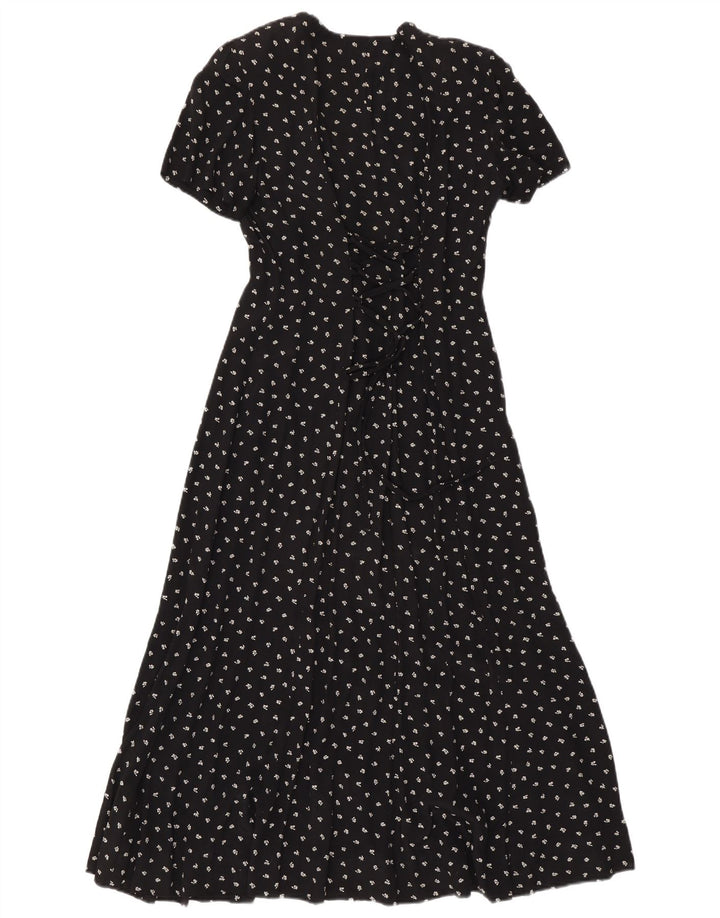 Vestido maxi feminino superior IT 44 médio preto floral