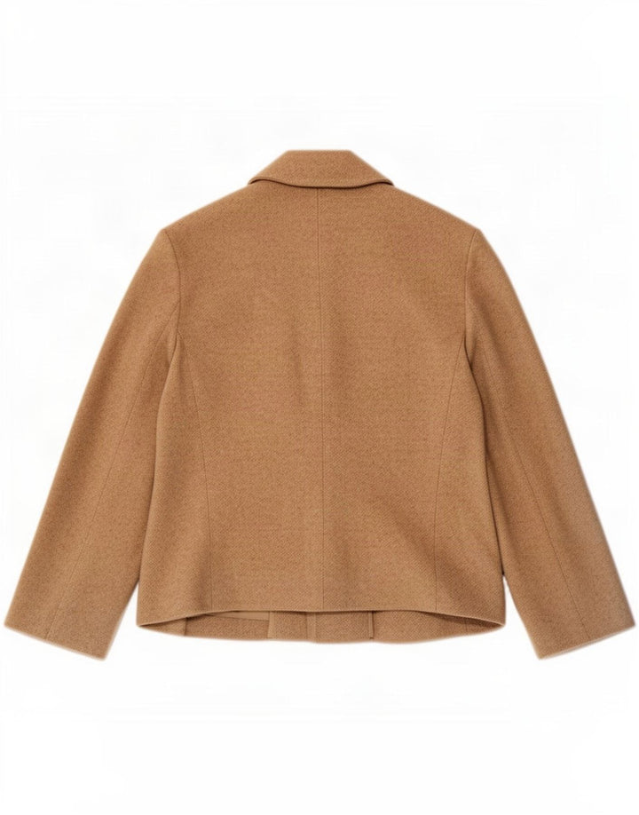 Cerruti Jaqueta Blazer Feminina com 2 Botões EU 36 Pequeno Camelhair Bege