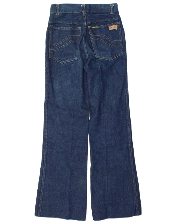Calça jeans feminina Carrera de perna larga IT 42 médio W28 L29 algodão azul