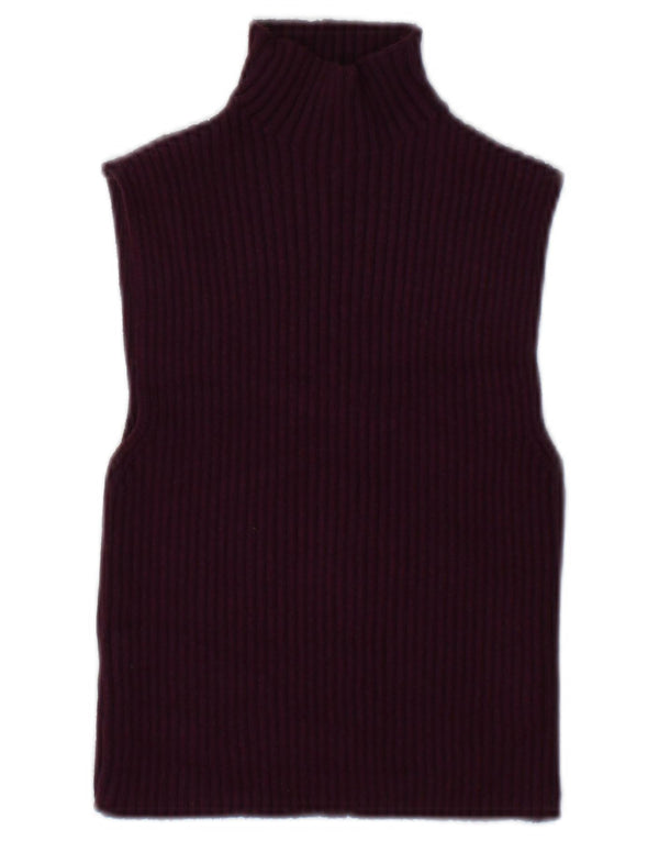 Zara Womens Crop Vest Top UK 10 Pequeno Borgonha Viscose