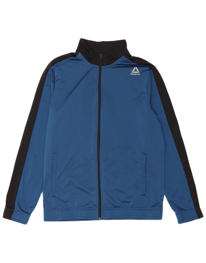 Reebok Mens Tracksuit Top Jacket Médio Azul Colorblock Poliéster