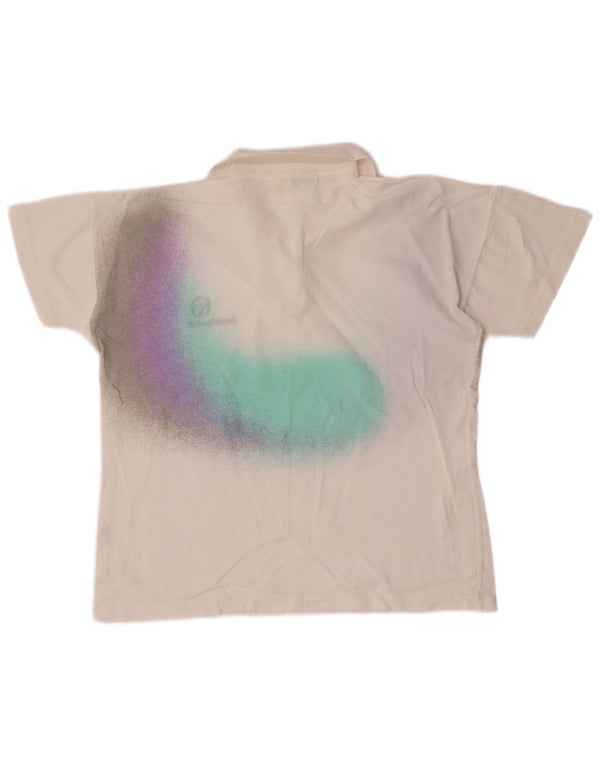 Camisa polo masculina Sergio Tacchini médio branco algodão colorblock