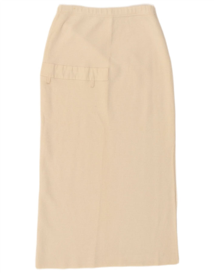 Saia midi de malha feminina vintage W32 grande off white