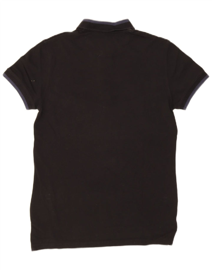Camisa polo masculina Massimo Dutti casual fit média preta