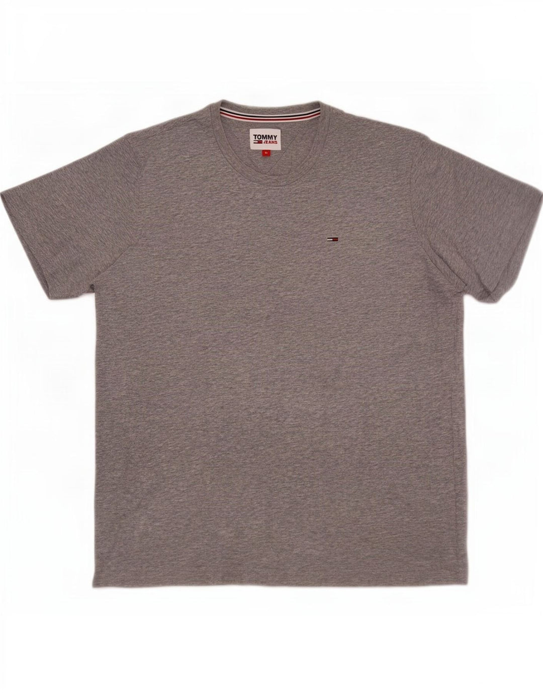 Camiseta masculina Tommy Hilfiger Top cinza médio algodão manchado