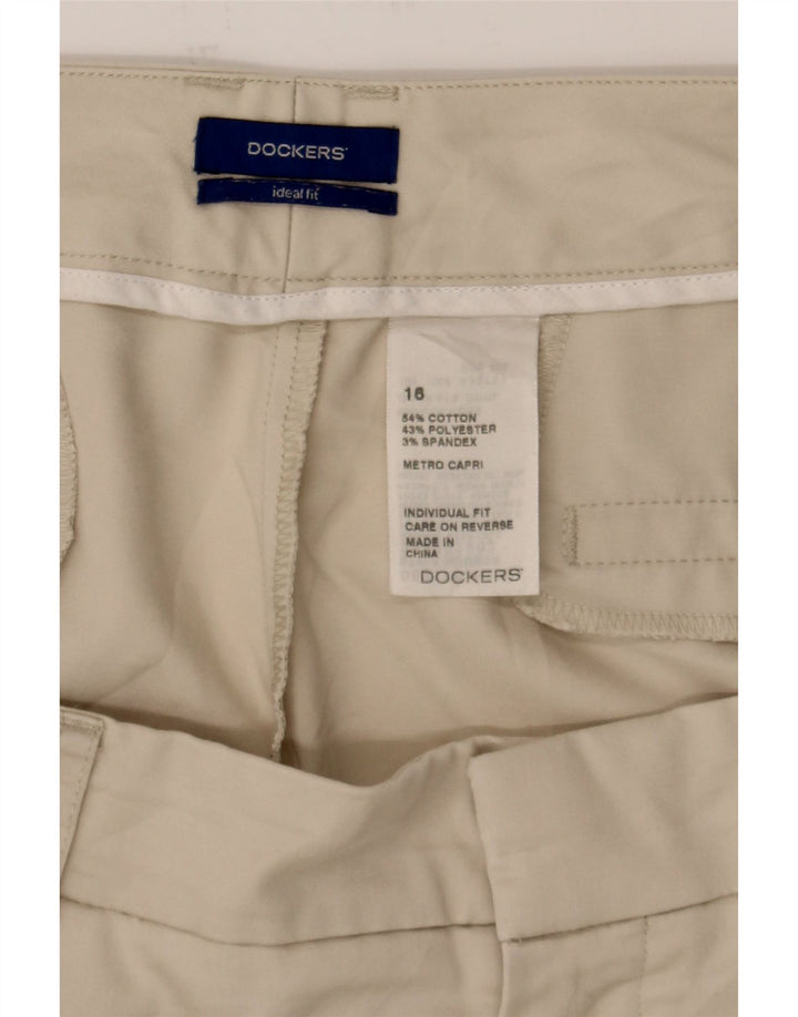 DOCKERS Womens Straight Capri Trousers US 16 2XL W38 L23 Beige Cotton Vintage Dockers and Second-Hand Dockers from Messina Hembry 