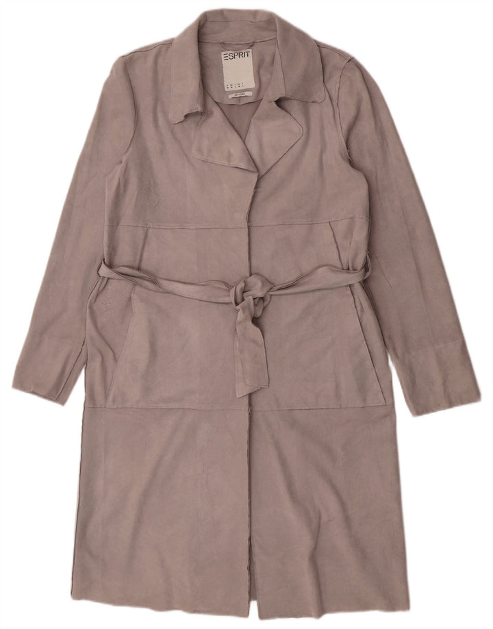 Trench Coat feminino de camurça sintética Esprit Reino Unido 14 poliéster cinza médio