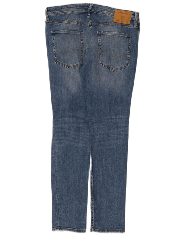 Jeans masculinos Jack & Jones desgastados slim W36 L32 algodão azul