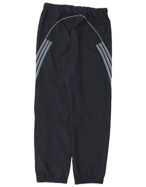 Calça de treino masculina Adidas Joggers grande poliéster listrado azul marinho