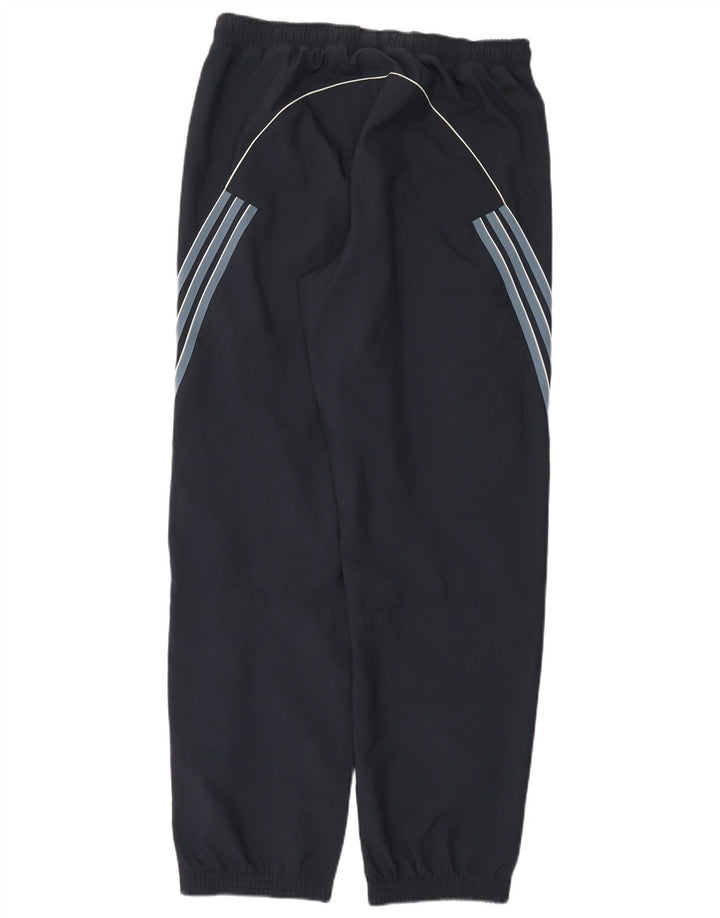 Calça de treino masculina Adidas Joggers grande poliéster listrado azul marinho