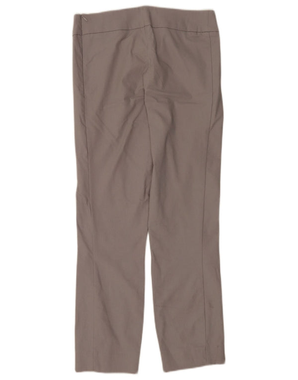 Calças cortadas slim femininas Fase Eight UK 10 Small W28 L25 algodão cinza