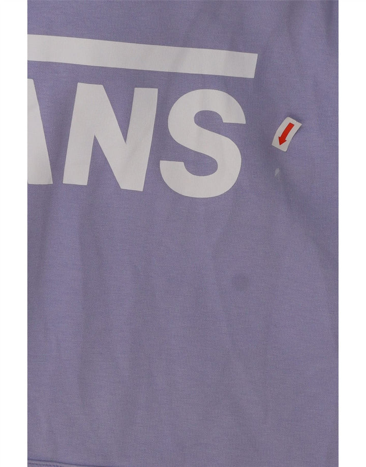 VANS feminino oversized gráfico moletom com capuz UK 6 XS roxo algodão
