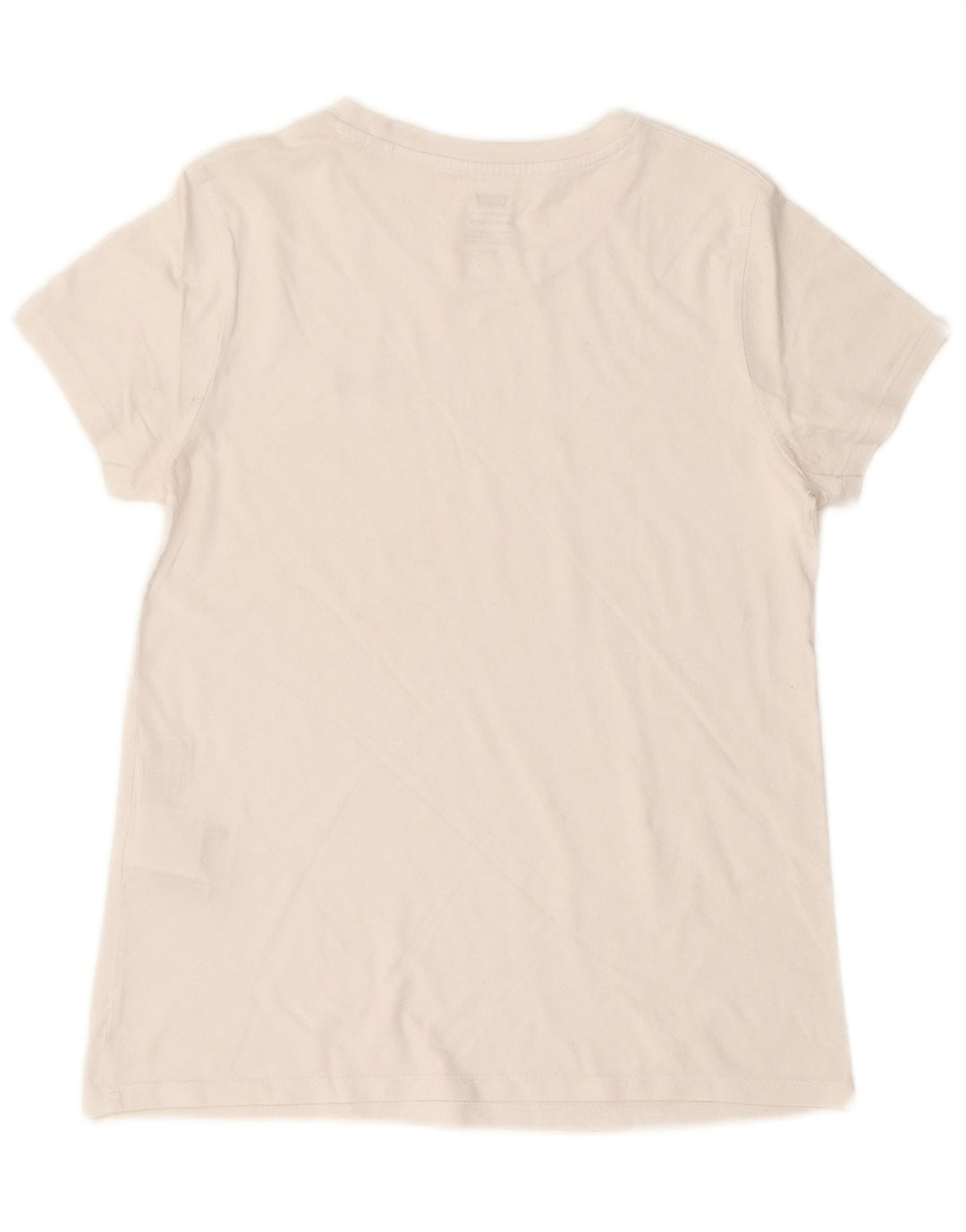 Camiseta feminina LEVI'S UK 10 pequena algodão branco