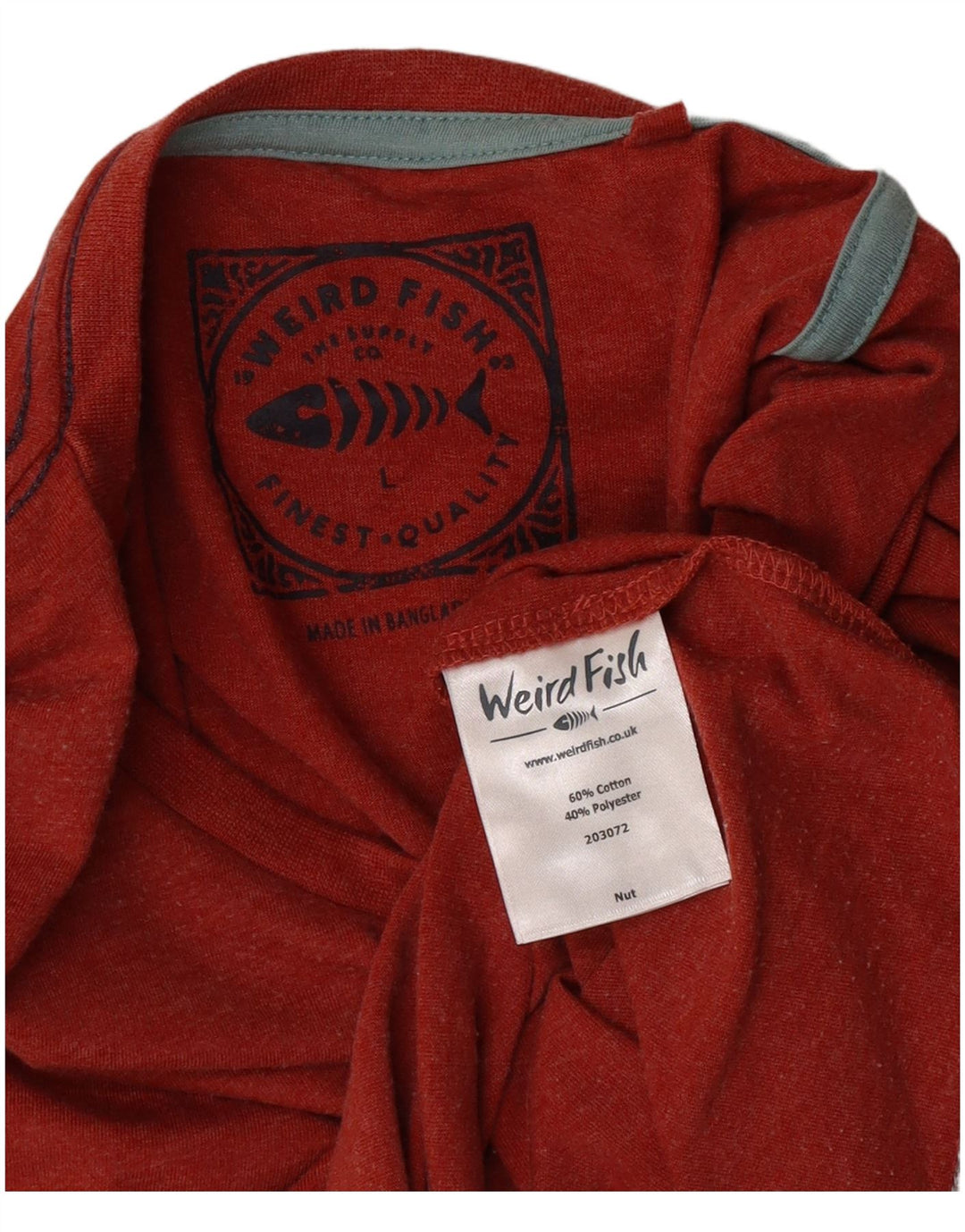 Camiseta gráfica masculina Weird Fish Top grande de algodão vermelho