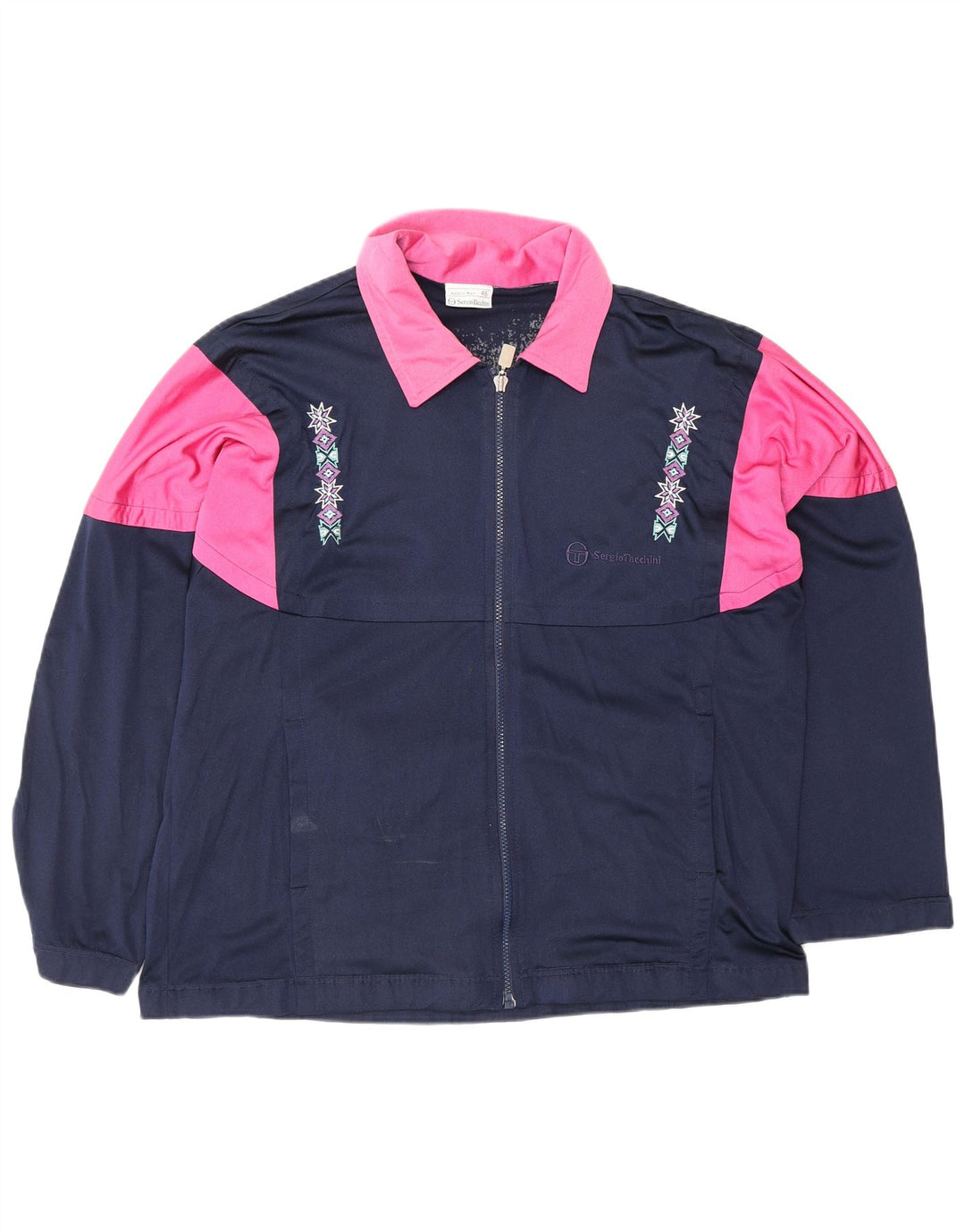 SERGIO TACCHINI Jaqueta masculina de agasalho gráfico pequena azul marinho