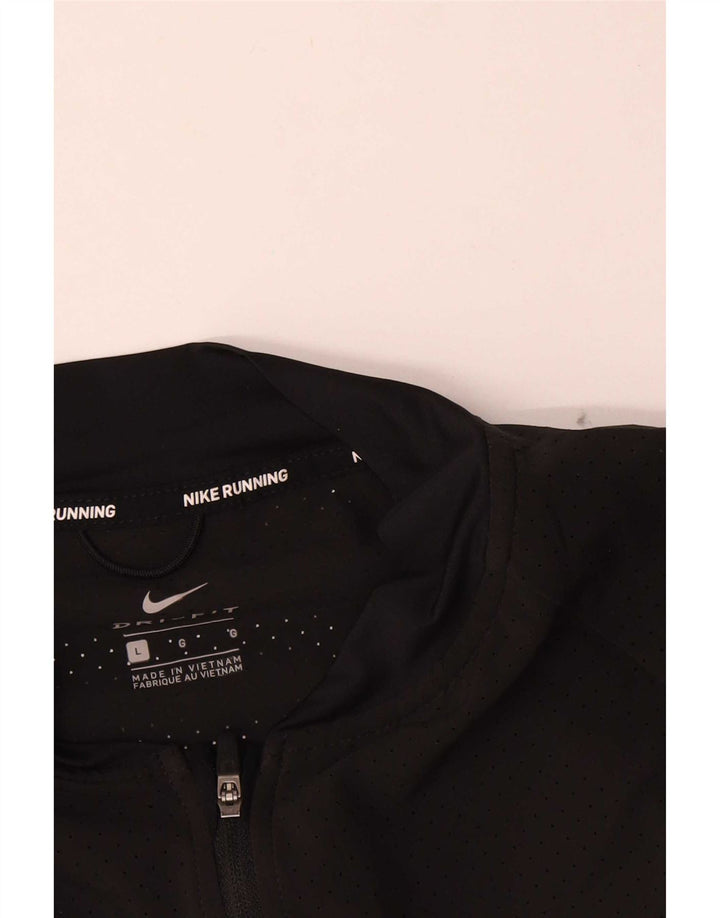 Nike Womens Running Crop Tracksuit Top Jacket UK 16 Grande Poliéster Preto