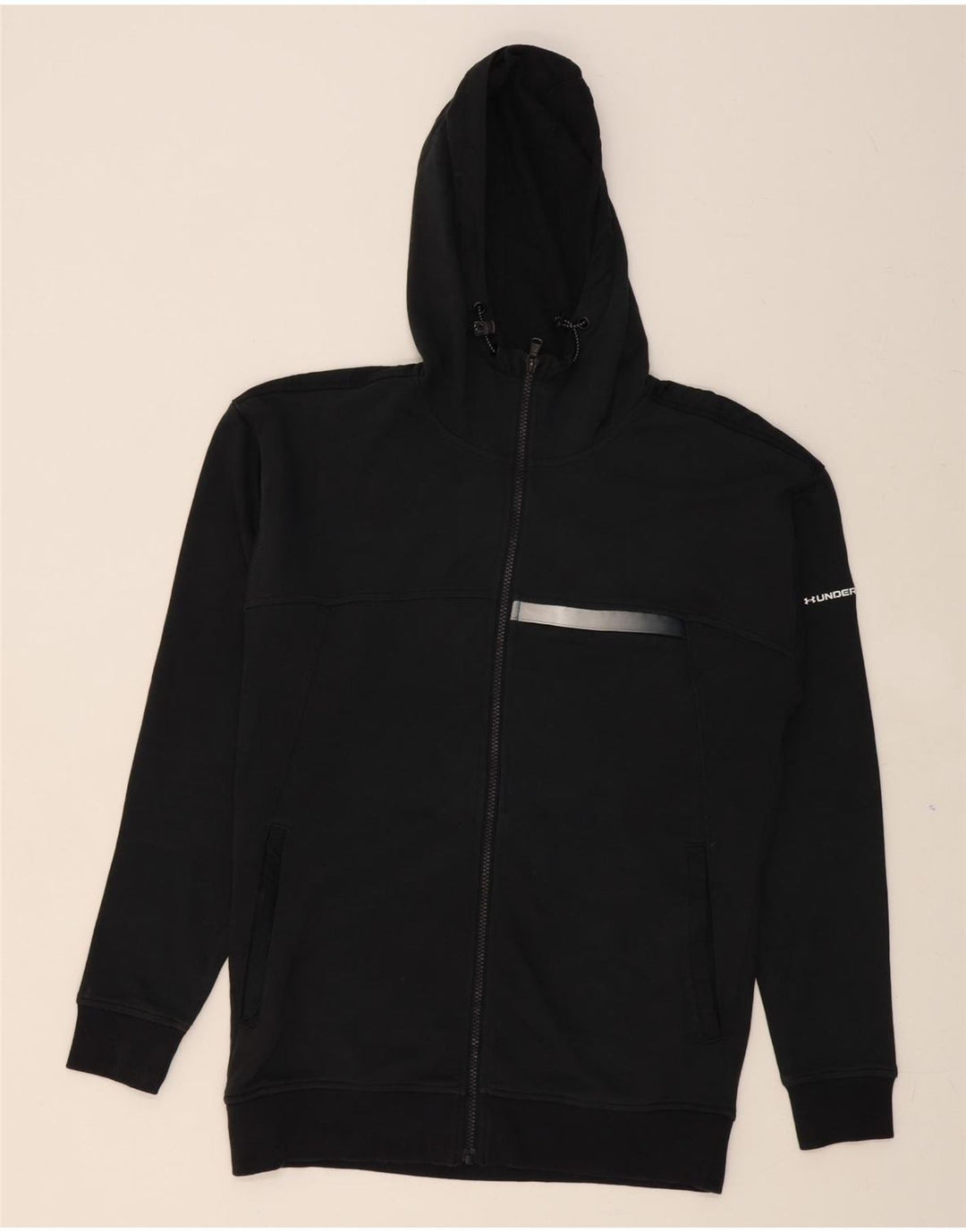 UNDER ARMOUR Mens Zip Hoodie Sweater Small Black Vintage Under Armour and Second-Hand Under Armour from Messina Hembry 