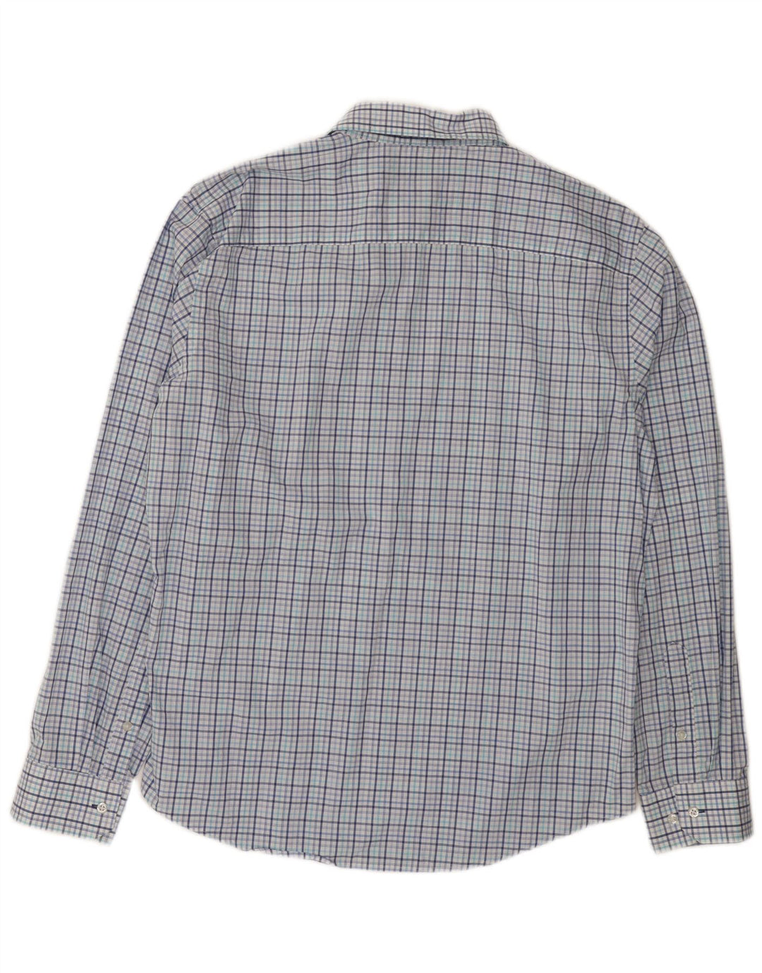 Camisa masculina Izod tamanho 16 1/2 grande algodão xadrez azul