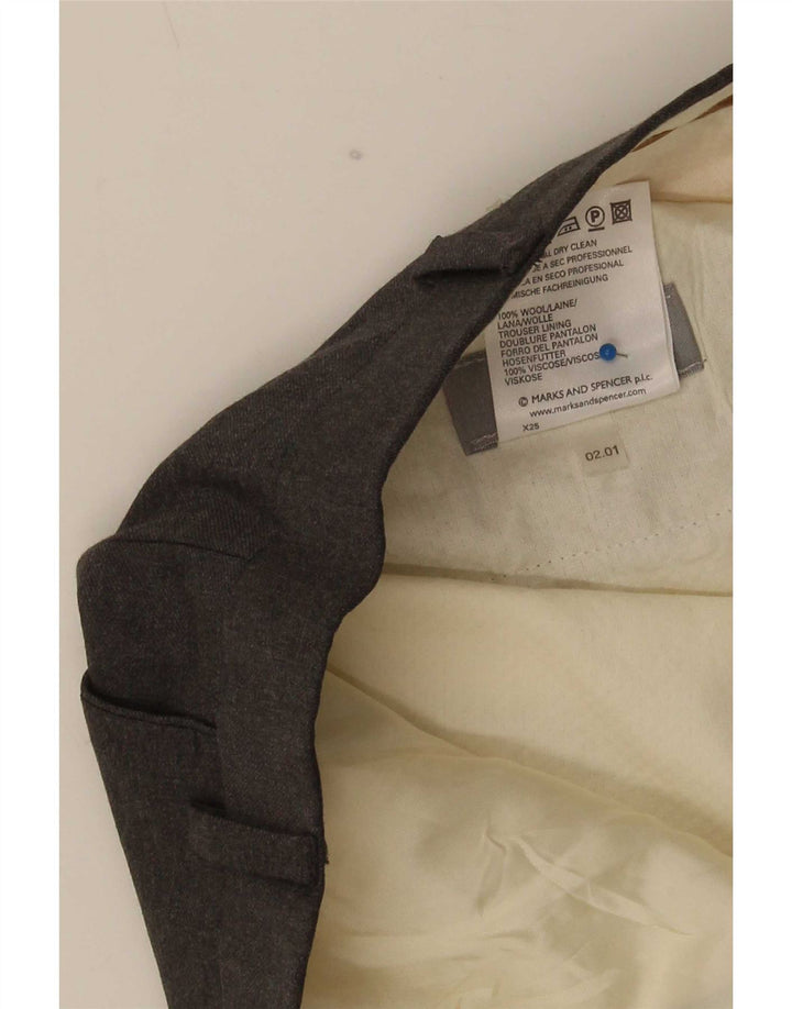 Calça masculina Marks & Spencer Crop Suit W36 L24 Lã Cinza