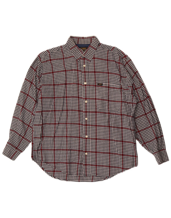 Camisa masculina Lee grande algodão guingão cinza