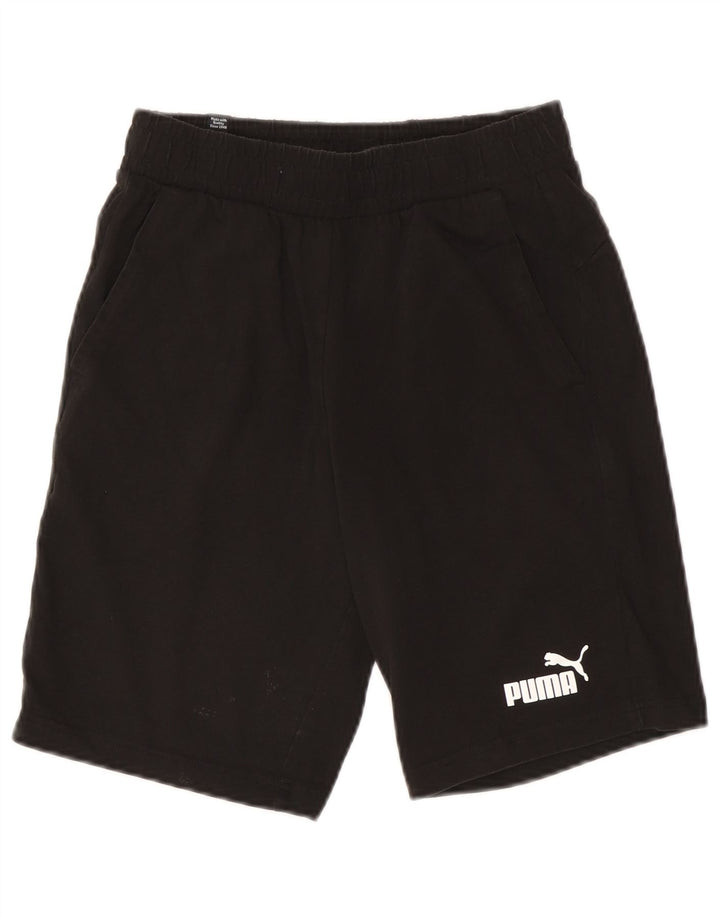 Shorts esportivos masculinos Puma pequeno algodão preto
