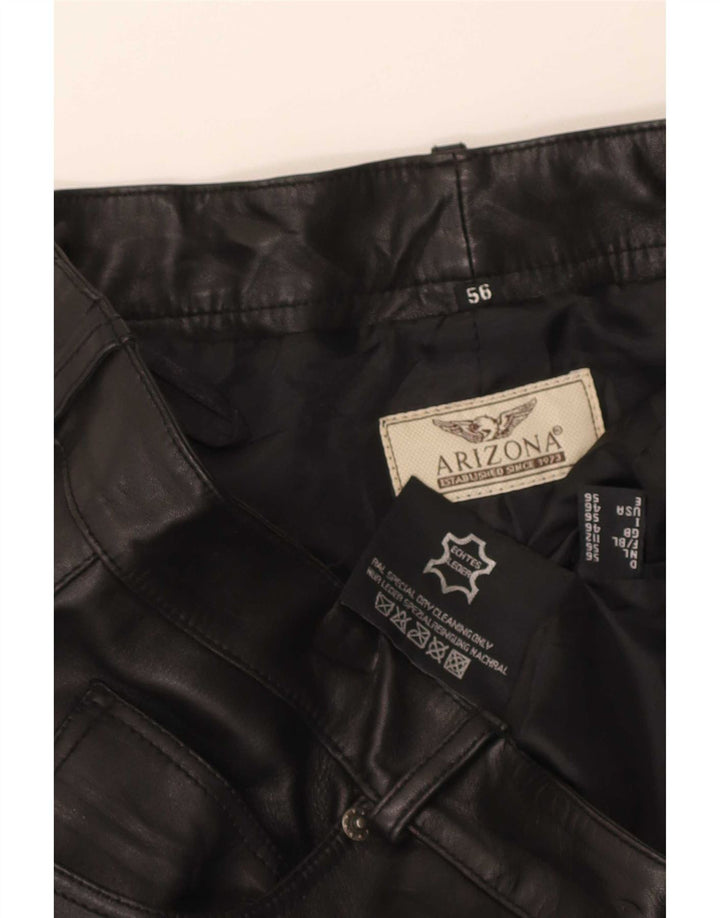 Calça masculina reta de couro Arizona W36 L32 preta
