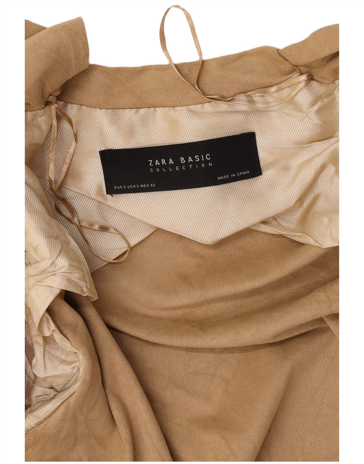 Suéter cardigã assimétrico grande Zara feminino Reino Unido 10 pequeno bege