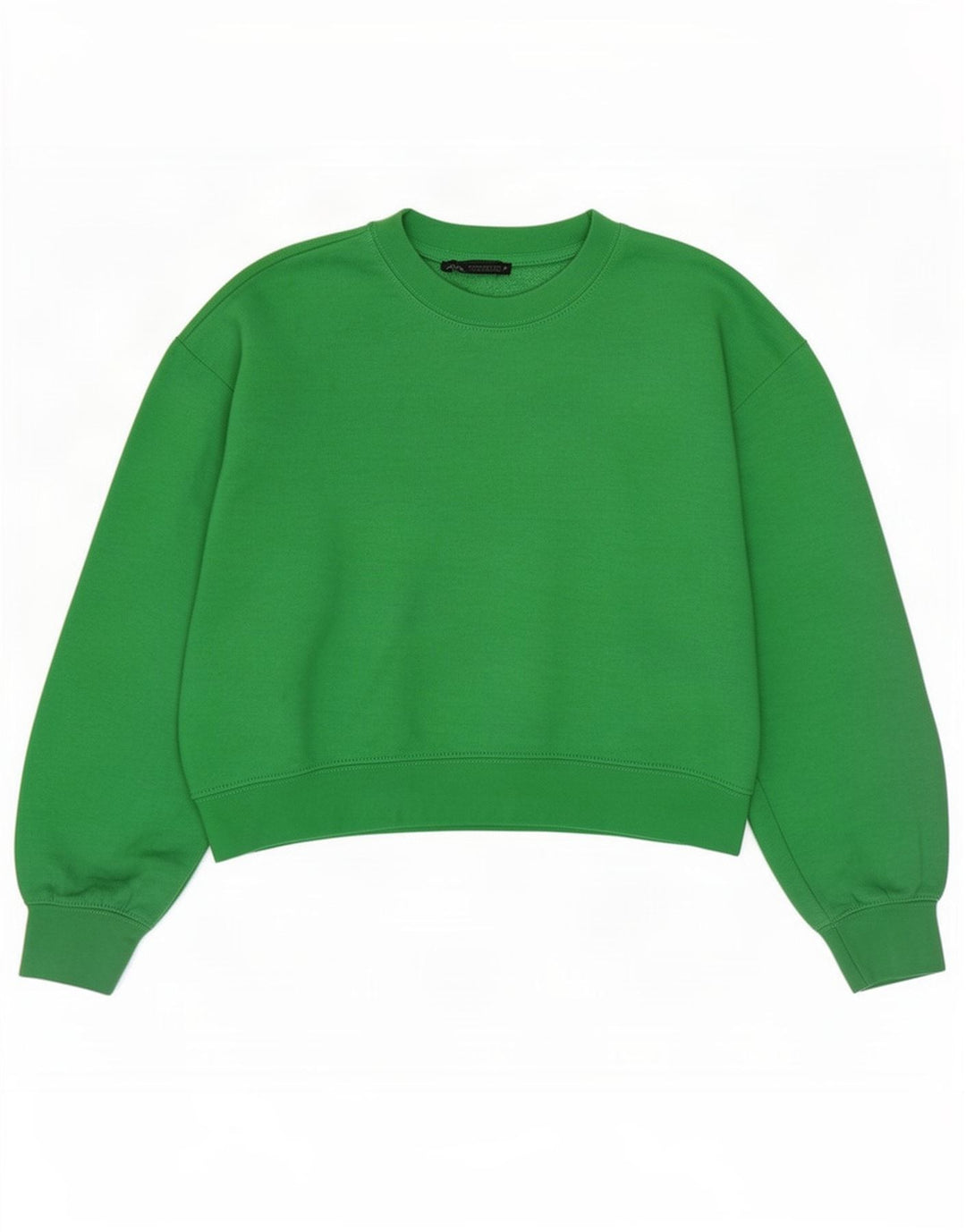 Zara Womens Crop Oversized Sweatshirt Jumper UK 10 Pequeno Poliéster Verde