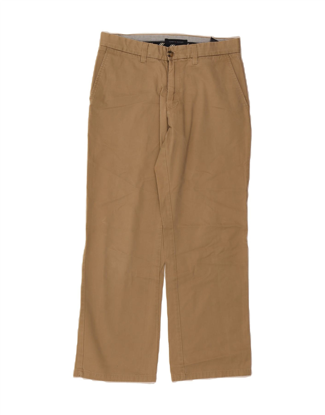 TOMMY HILFIGER Mens Straight Chino Trousers W32 L30 Beige Cotton Vintage Tommy Hilfiger and Second-Hand Tommy Hilfiger from Messina Hembry 