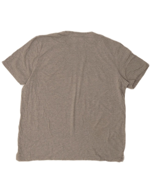 Camiseta masculina Crew Clothing Top 2XL algodão manchado cinza