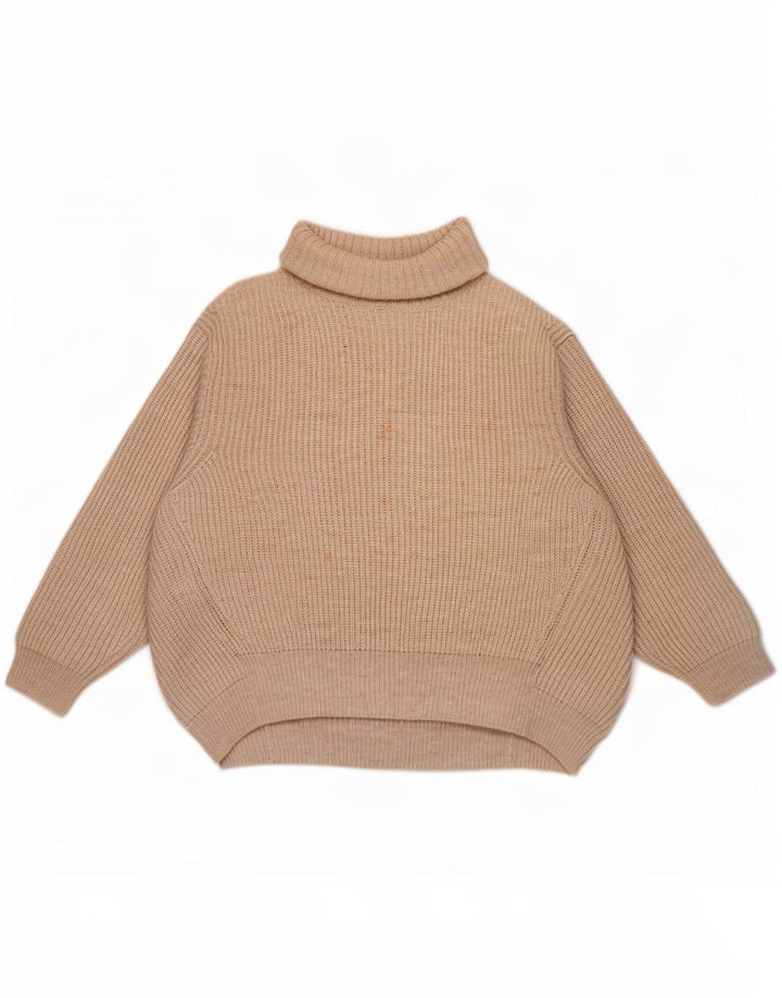 Suéter feminino Marks & Spencer com gola redonda grande Reino Unido 16 grande bege