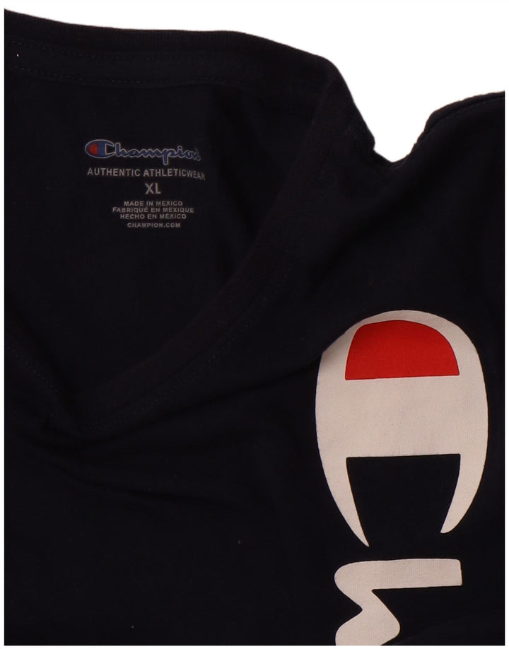 Camiseta feminina CHAMPION com estampa gráfica UK 18 XL azul marinho