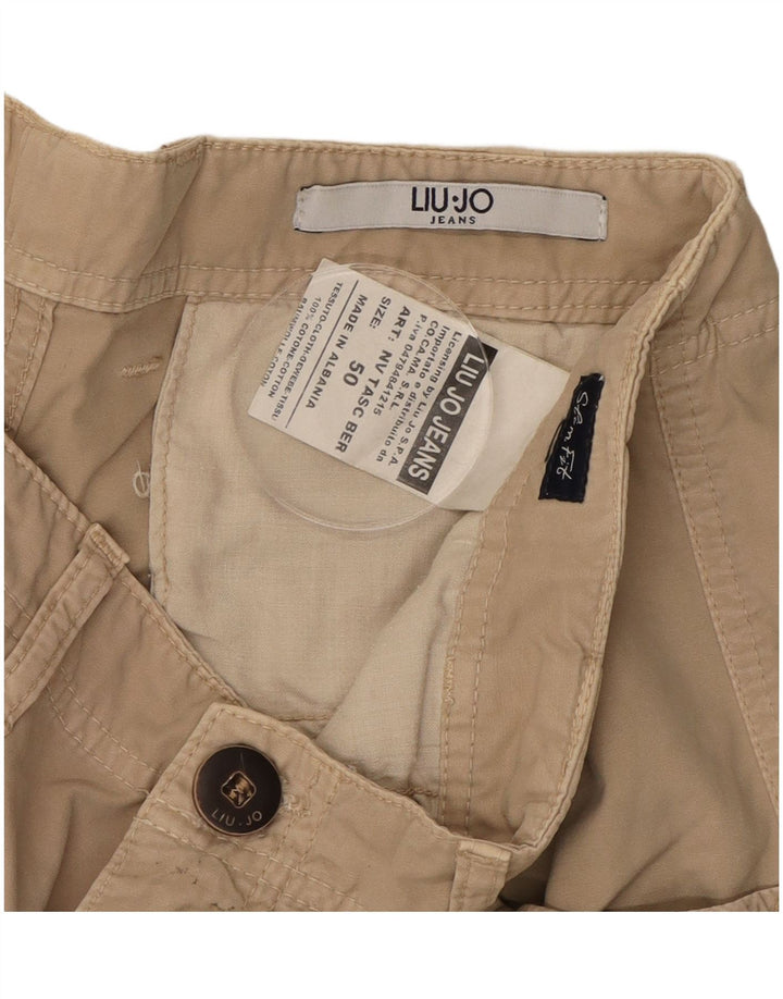 LIU JO Shorts cargo feminino IT 50 XL W34 algodão bege