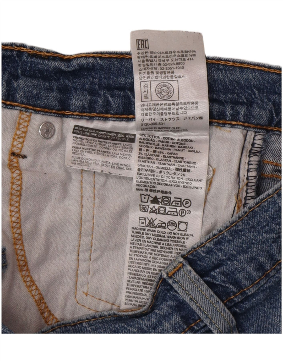 Levi's Masculino 541 Tapered Jeans W30 L32 Azul Algodão