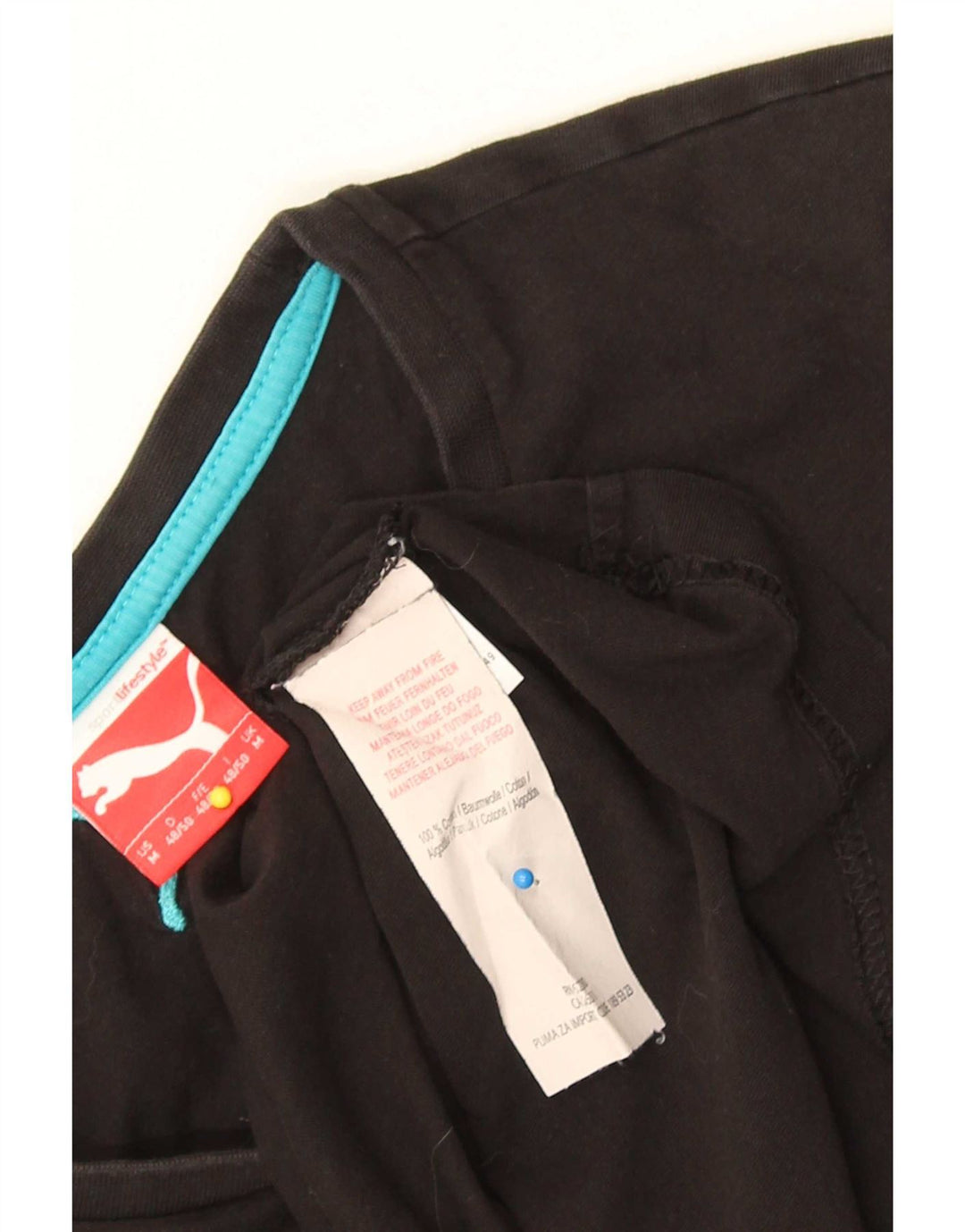 Puma Mens Graphic T-Shirt Top Médio Algodão Preto