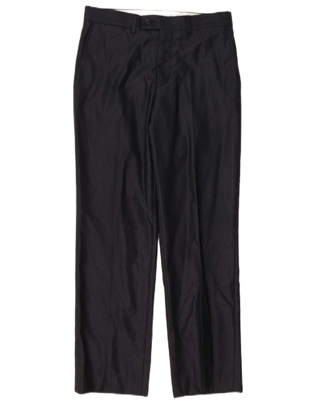Zara Mens Straight Suit Calças EU 38 Pequeno W30 L30 Poliéster Preto