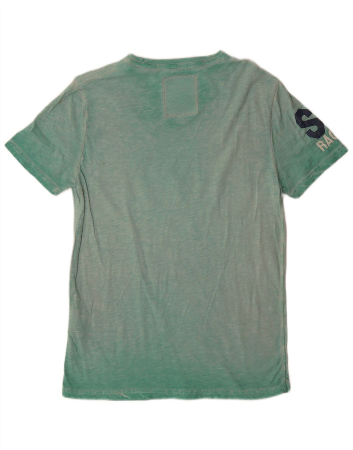 Camiseta gráfica masculina Superdry Top médio algodão verde