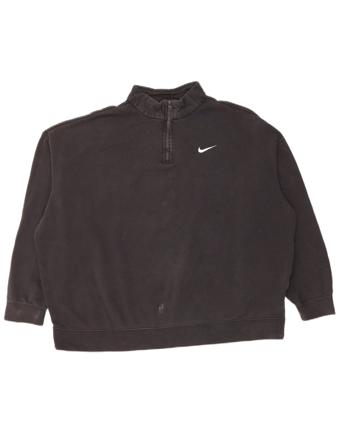 Moletom feminino Nike com zíper 1/4 oversized jumper UK 16 grande algodão preto