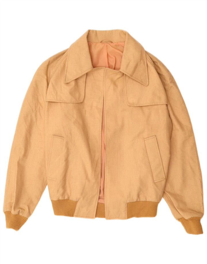 Conjunto feminino VINTAGE de 2 peças UK 12 médio W28 L34 bege