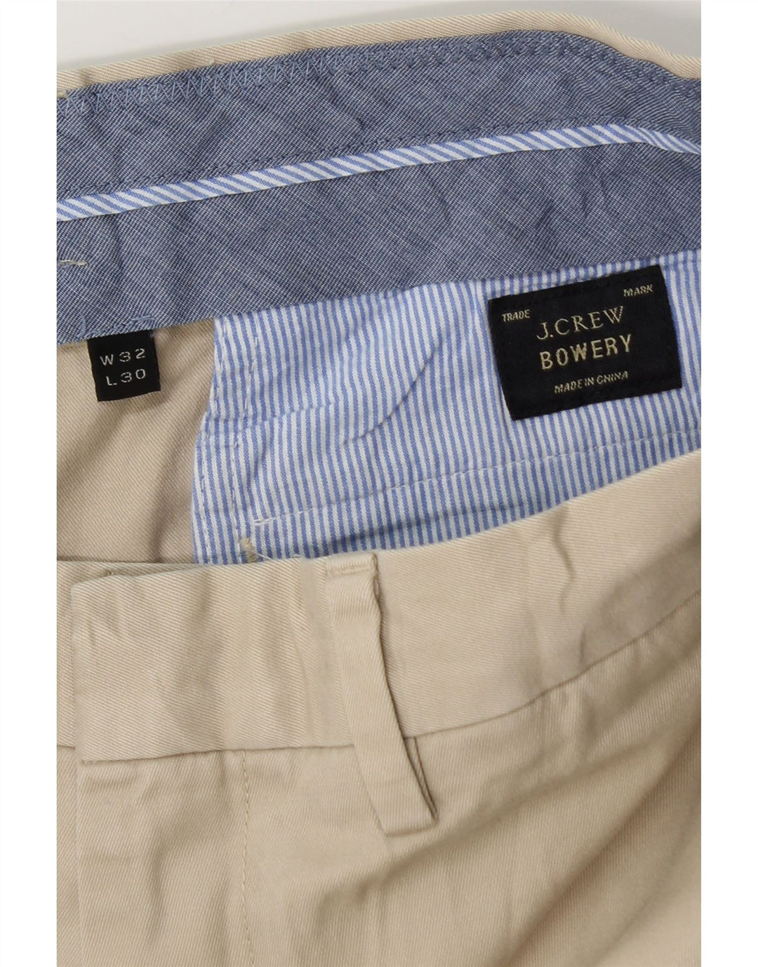 J. CREW Calça Chino Masculina BOWERY Slim W32 L30 Algodão Bege