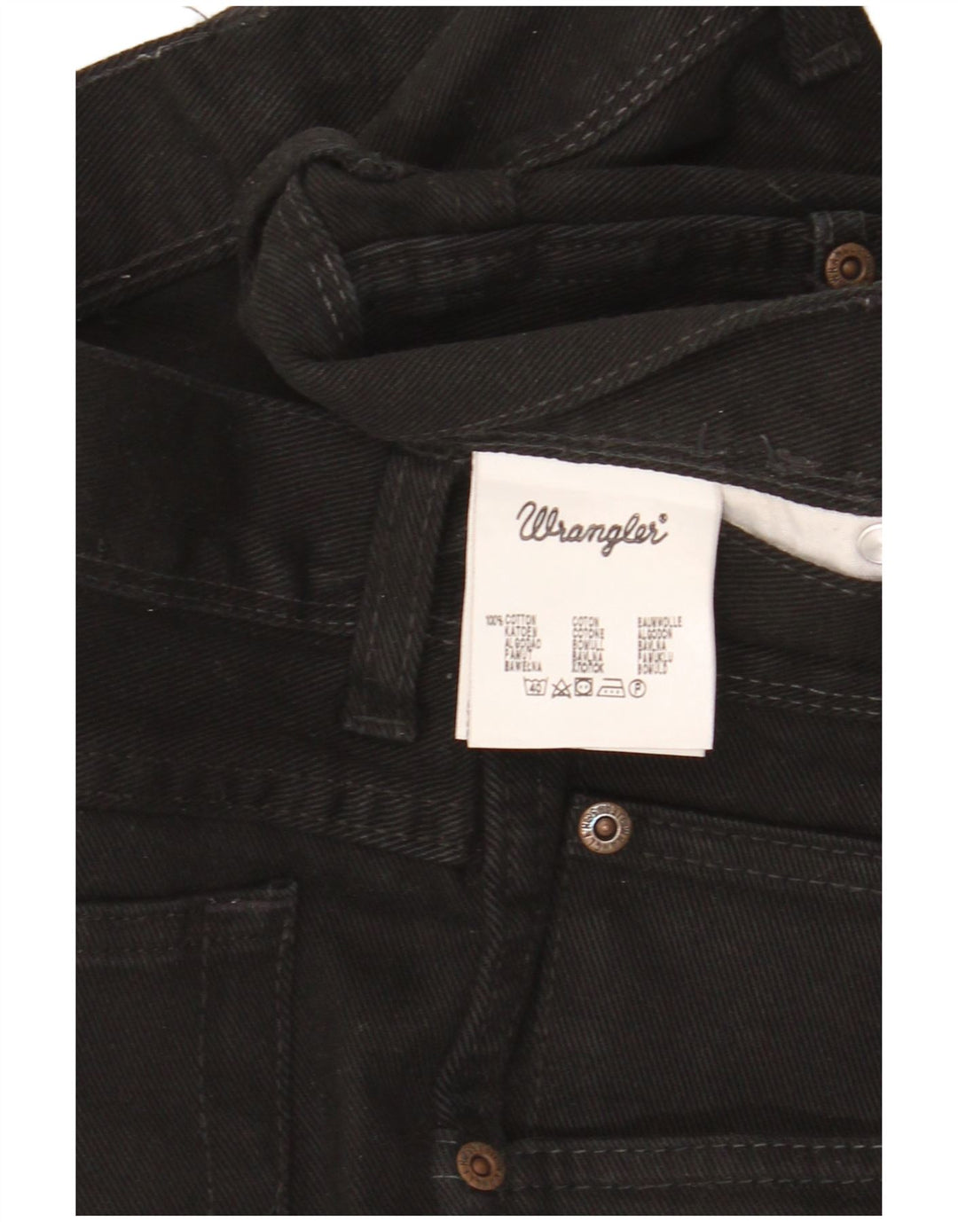 Wrangler Mens Regular Fit Straight Jeans W38 L30 Algodão Preto