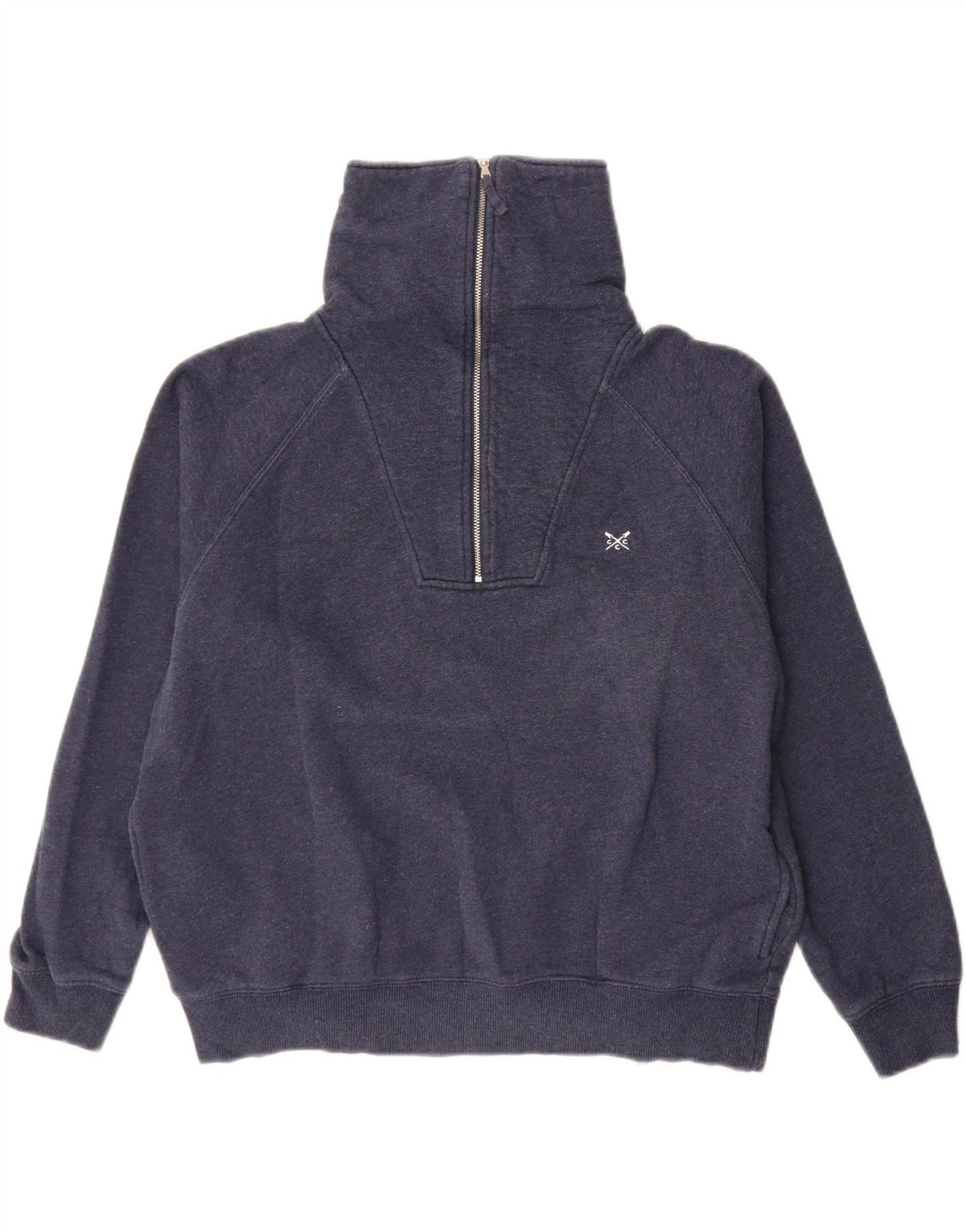 CREW CLOTHING Suéter feminino oversized com capuz Reino Unido 10 pequeno azul marinho