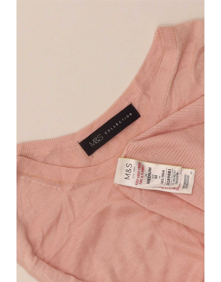 Colete feminino Marks & Spencer UK 12 viscose rosa médio