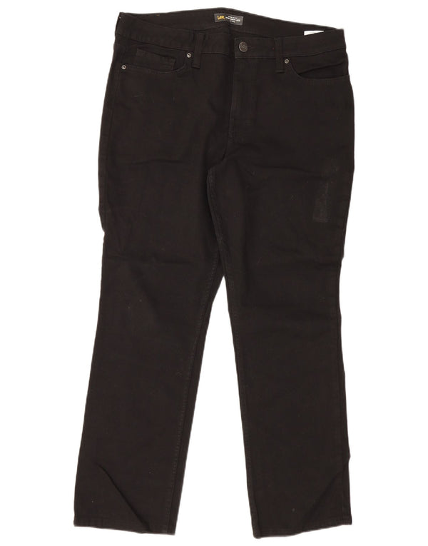 Calça jeans feminina Lee de cintura média com ajuste regular US 14 XL W35 L28 preta