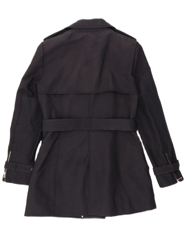 Zara Womens Trench Coat UK 12 Médio Azul Marinho